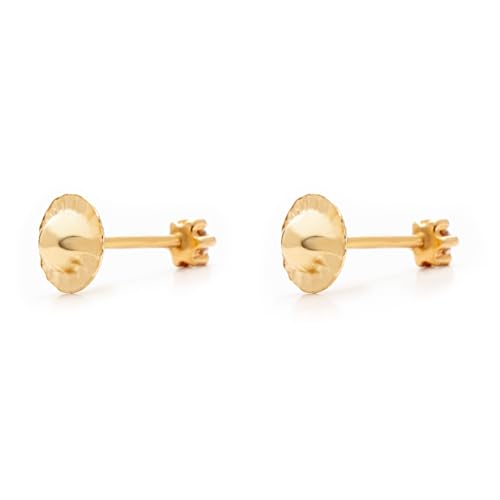 Modelo Baby - Pendientes oro blanco 9K, oro amarillo, circonita con garras en estrella, 3mm y cierre de rosca. Fabricados en España.