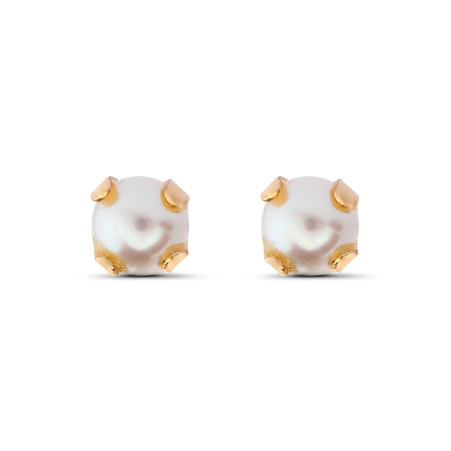 Modelo Pearl - Pendientes oro amarillo 9K con perla de agua dulce de 3mm y cierre de rosca. Fabricados en España.