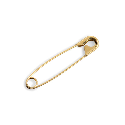 Modelo Petit - Alfiler imperdible de oro amarillo para bebé, 9K, tamaño 37x8mm. Fabricado en España.